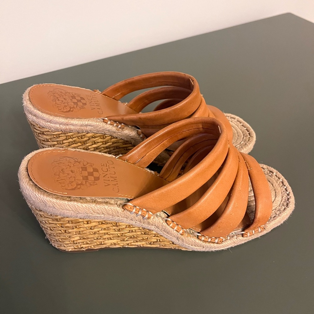 Vince Camuto Tan Wedge Sandals